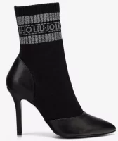 Crne čarape ženske čizme na visoku stiletto petu